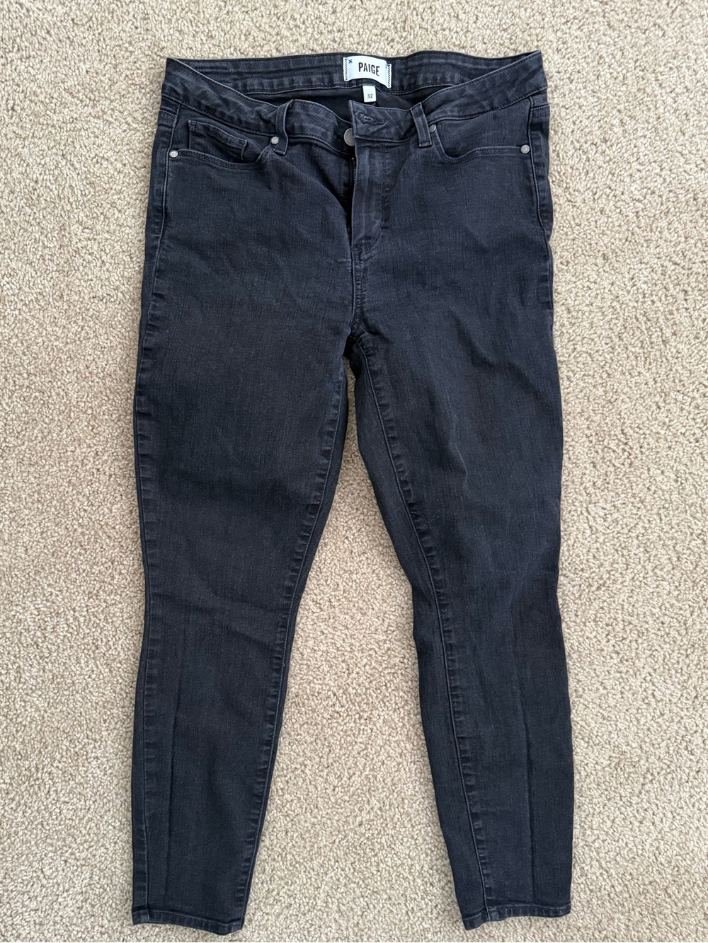PAIGE Black High-Rise Skinny Jeans - Women's